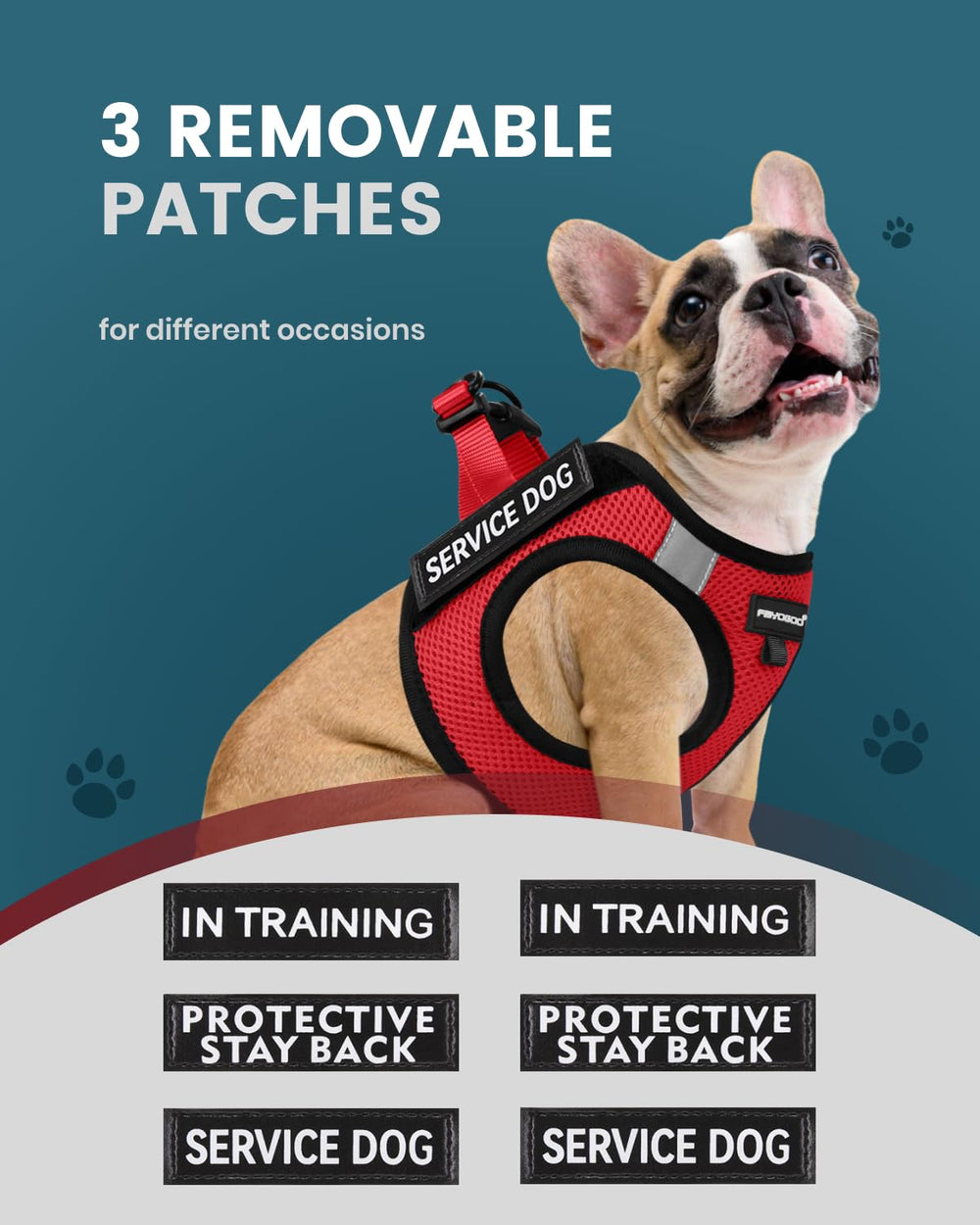 FAYOGOO lightweight harness close-up highlights soft breathable mesh fabric