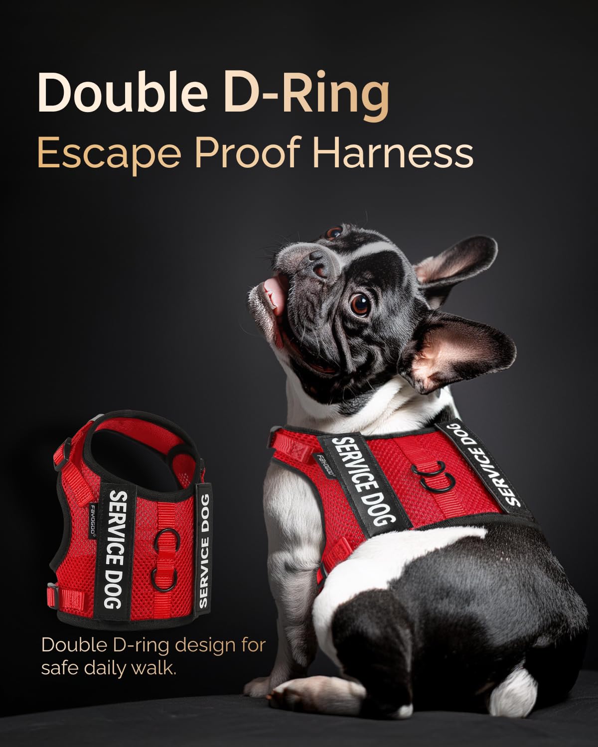 FAYOGOO service dog vest id patches—identification and contact info for security.