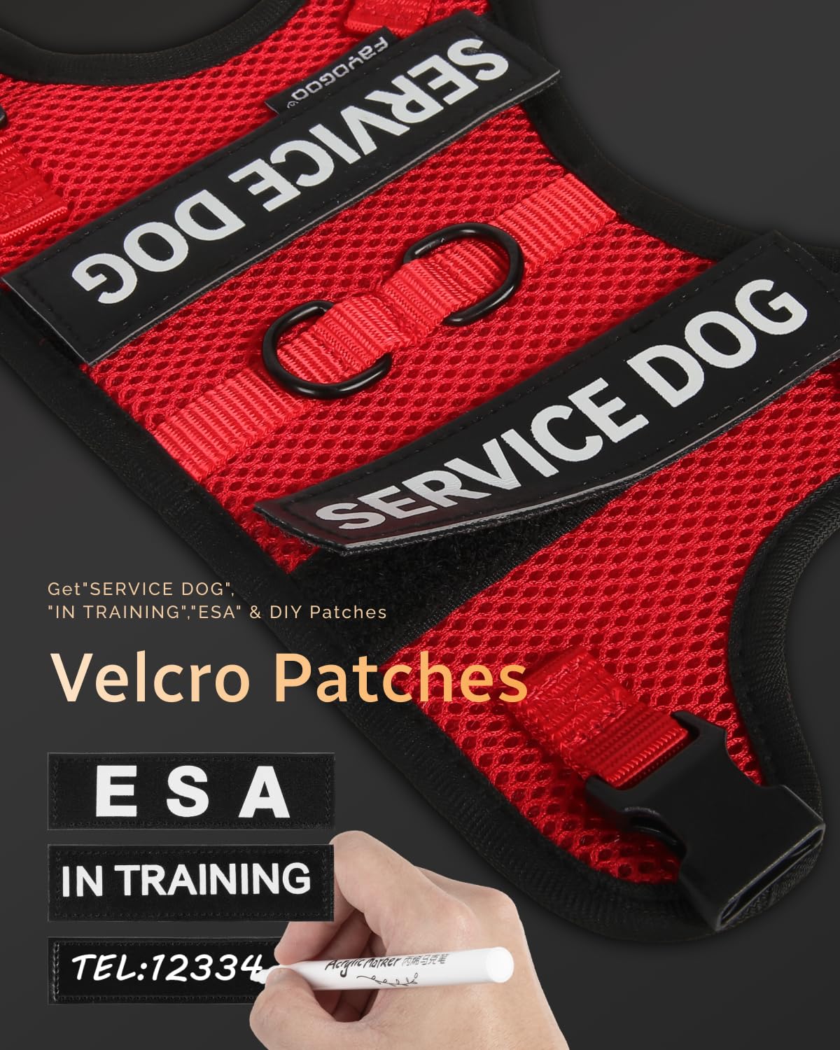 FAYOGOO small dog harness adjustable neck chest—customizable fit across all body shapes.