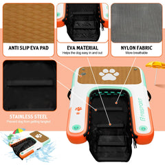 FBSPORT dog ramp attachment D-rings demonstrate secure setup for boats and pools