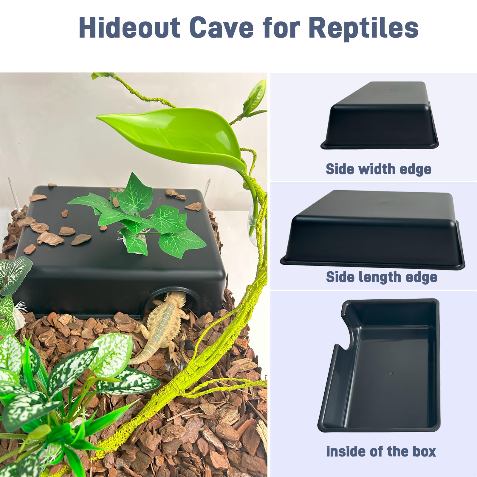 FCALIVV Humid Hideout Cave large-size suitable for adult reptiles in terrarium