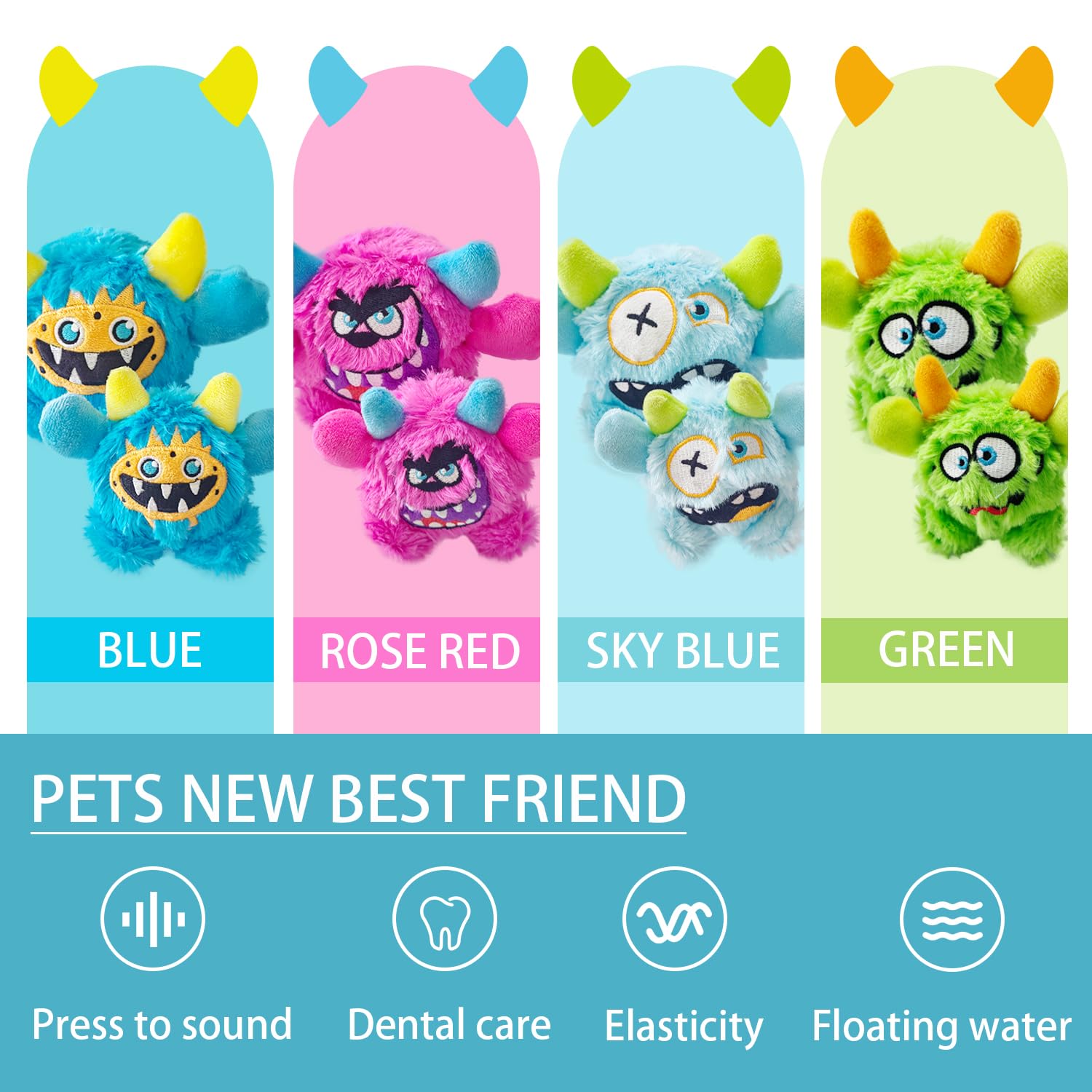FCCUM Plush Squeaky Dog Ball large blue all-breed size for versatile play.