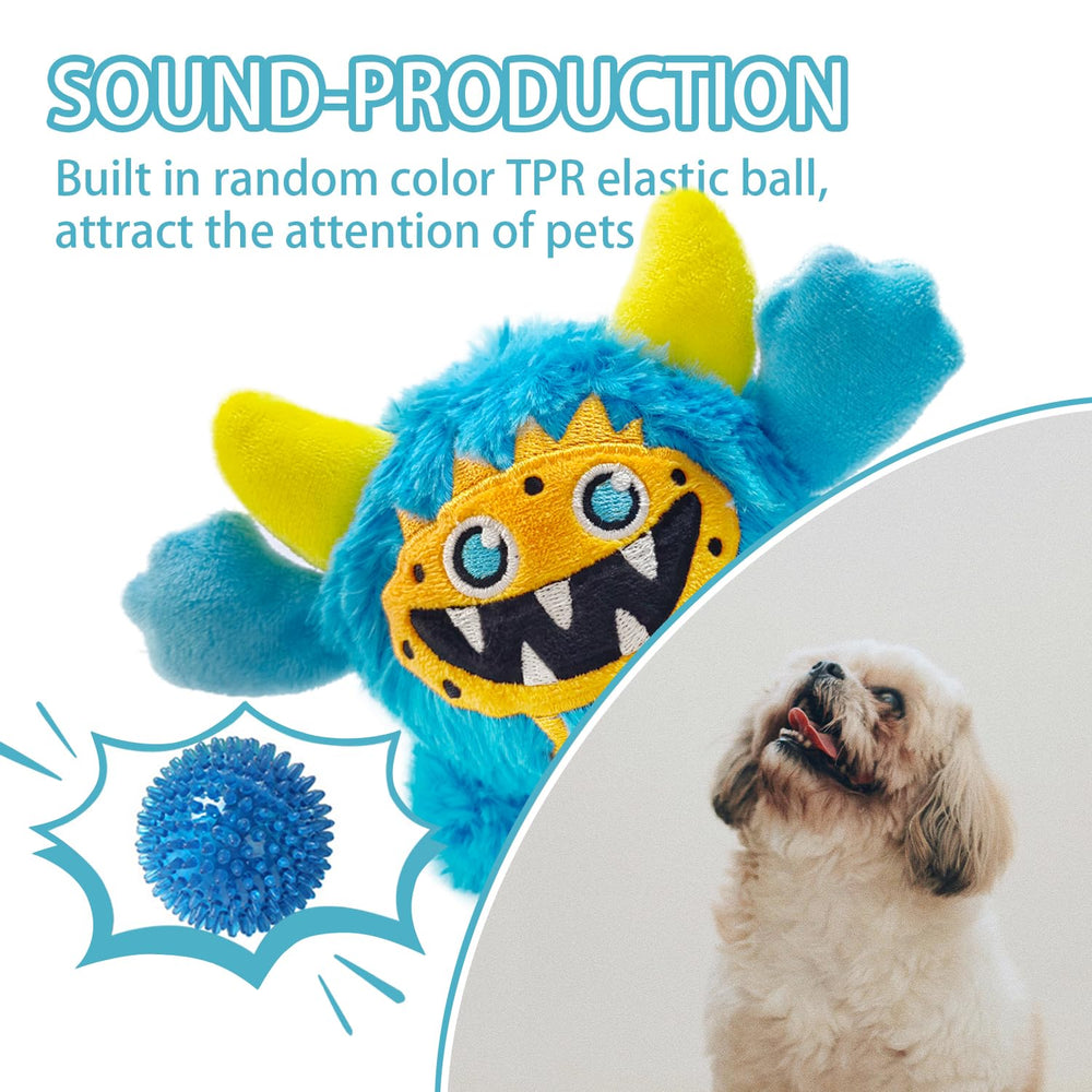 FCCUM Plush Squeaky Dog Ball Little Monster design enhances playtime appeal.