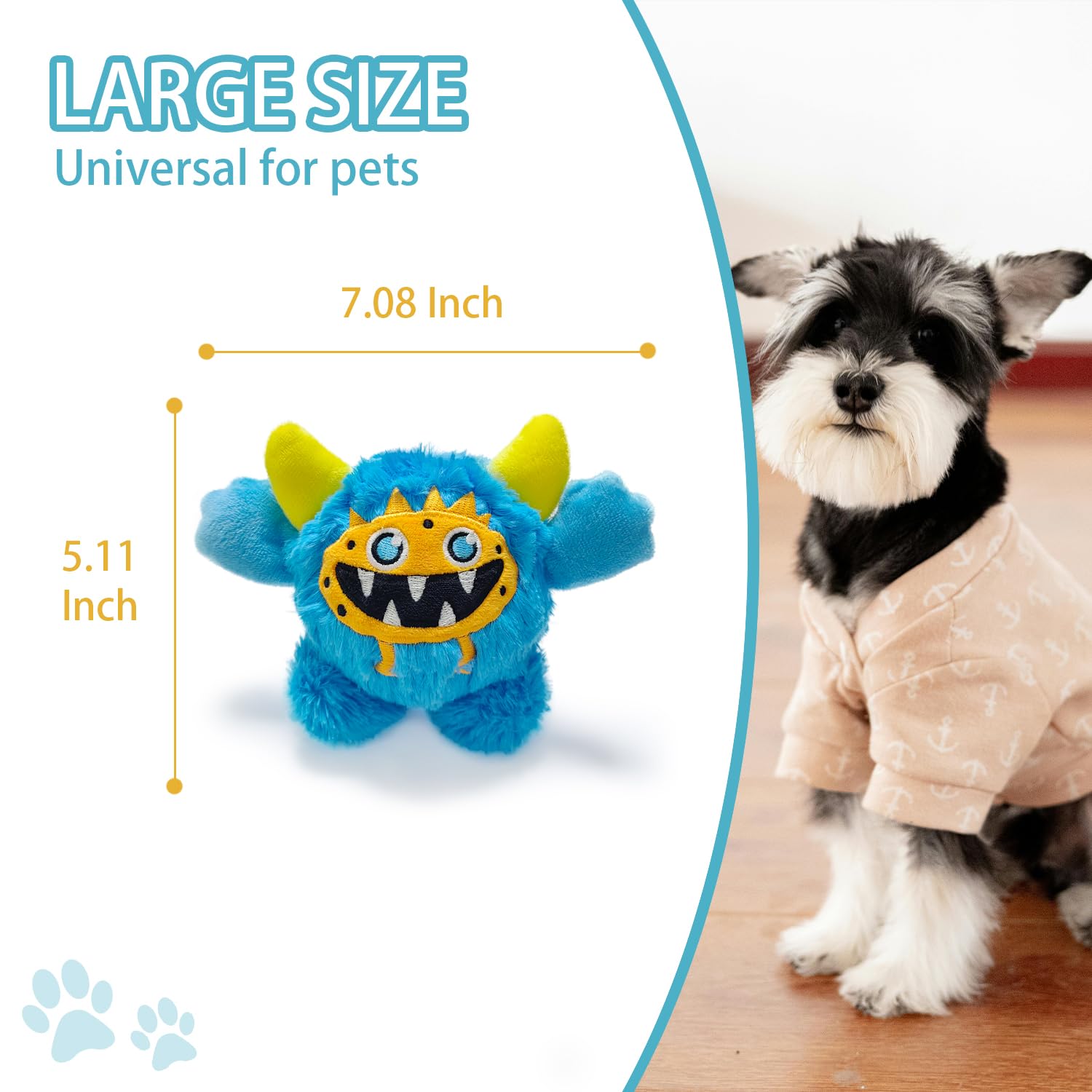 FCCUM Plush Squeaky Dog Ball soft spikes may support gum-friendly chewing.