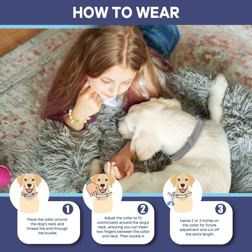Fcesiweg flea collar with adjustable soft materials for comfy wear
