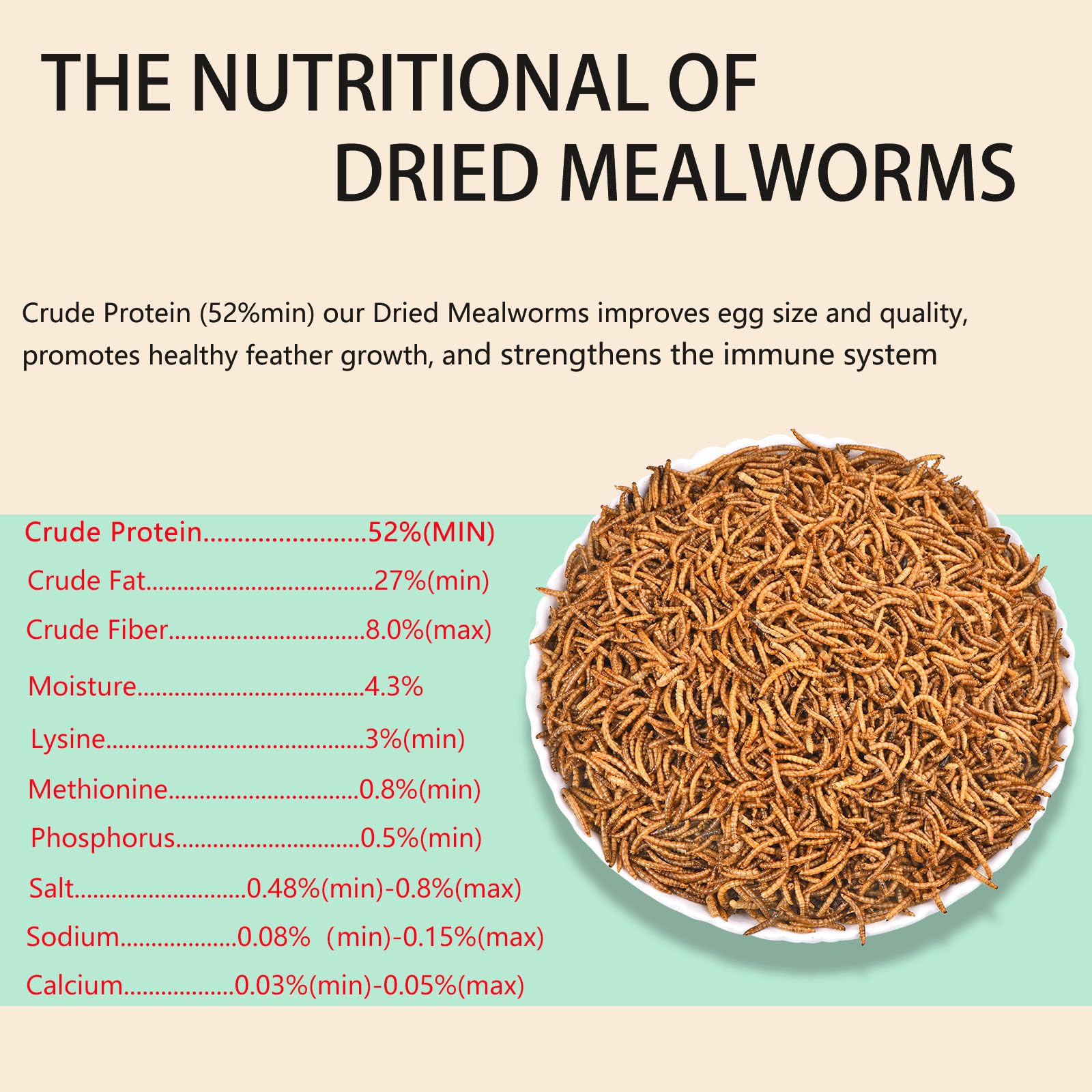 FCI GRUBS feather-growth-benefit image suggests healthier plumage with protein-dense snacks