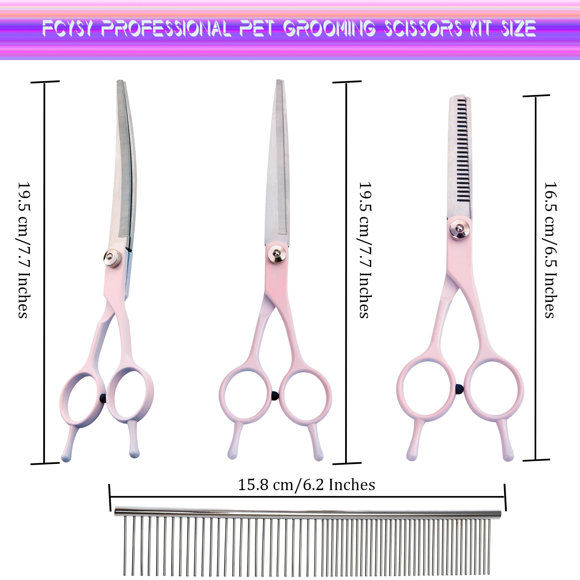 Fcysy dog grooming kit curved scissors for shaping around eyes and ears