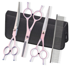 Fcysy dog grooming kit straight scissors for precise trims and pet-friendly grooming