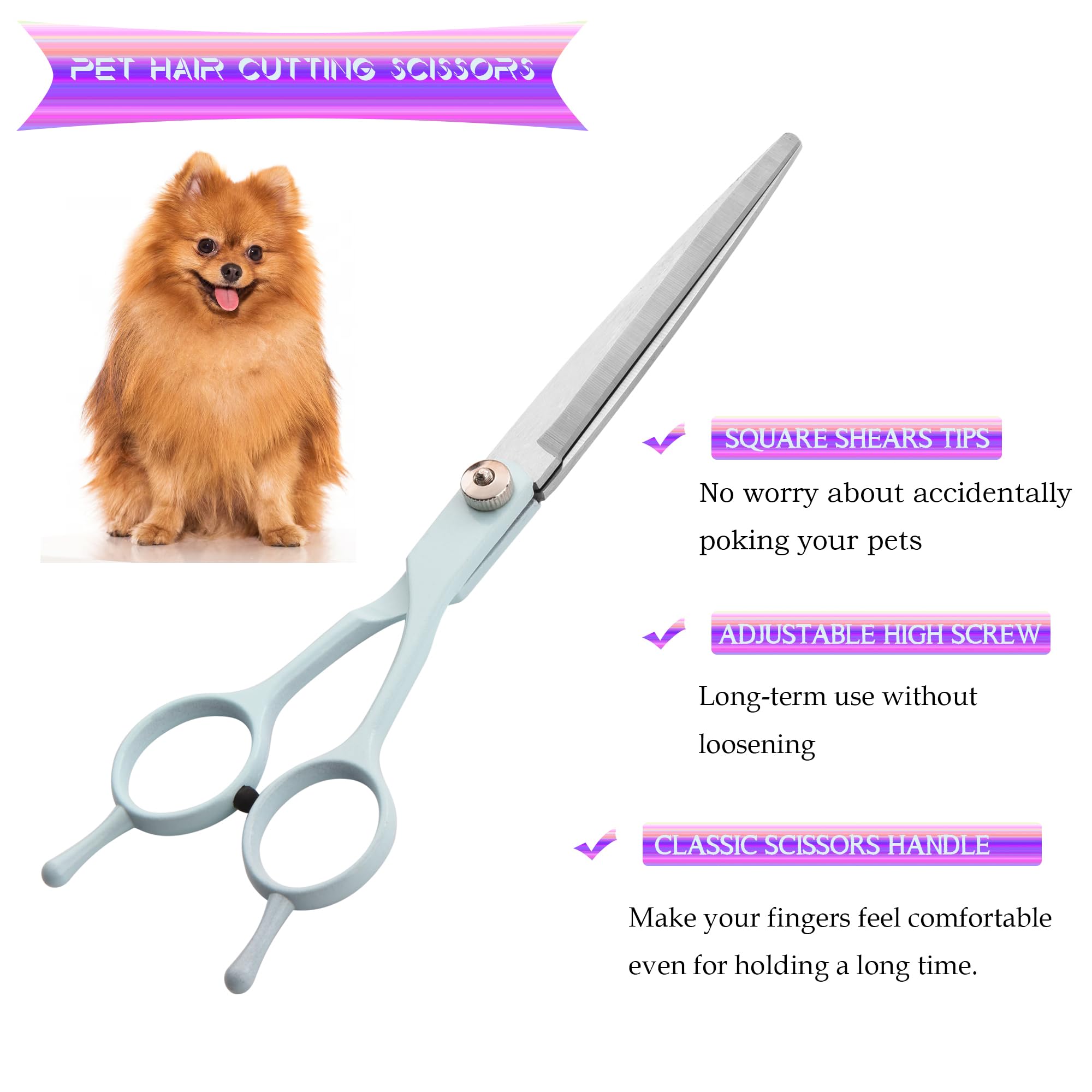 Fcysy 6in thinning shears soften fur for balanced results.