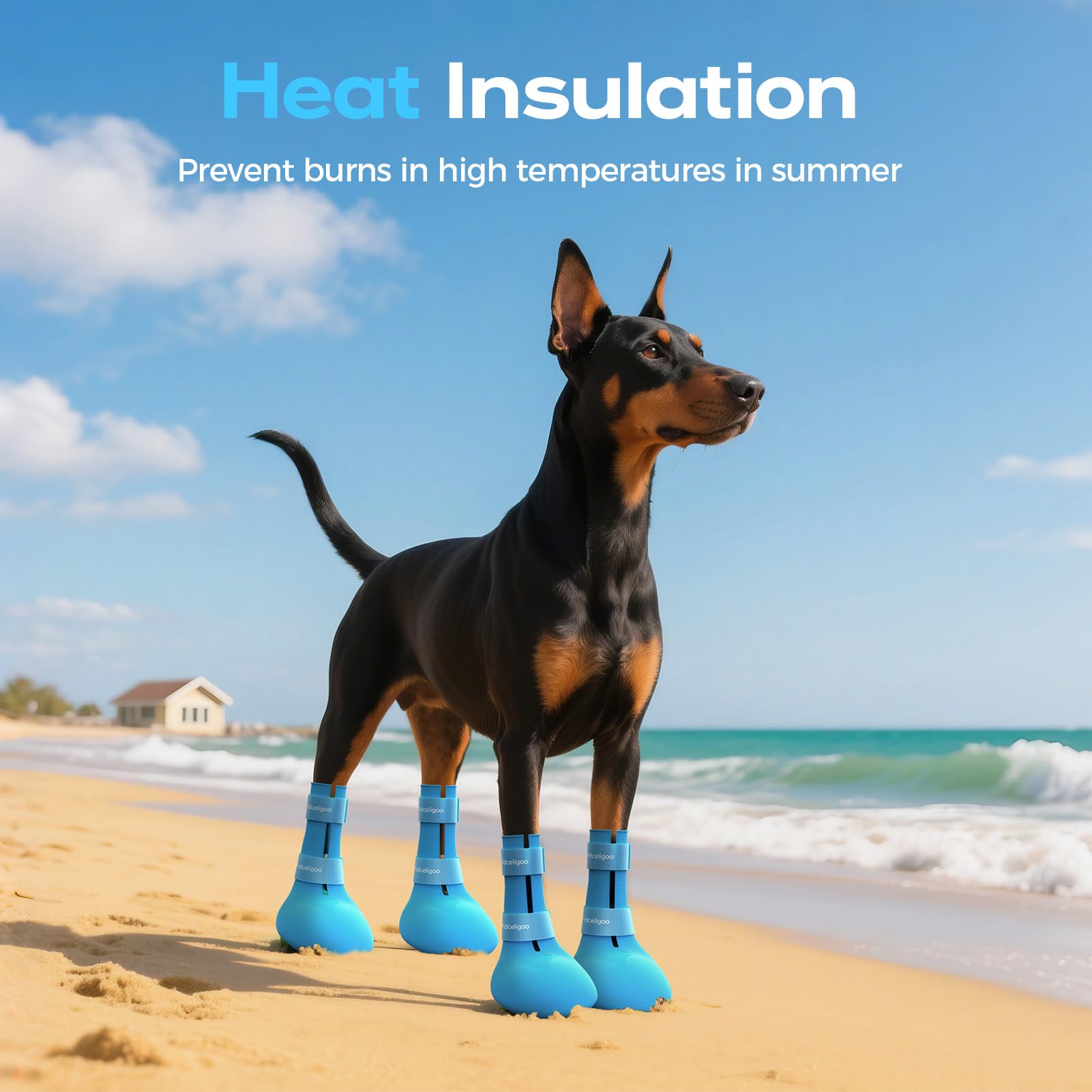 Fdceligoo easy-clean dog boots rinse or wipe away dirt after outdoor adventures