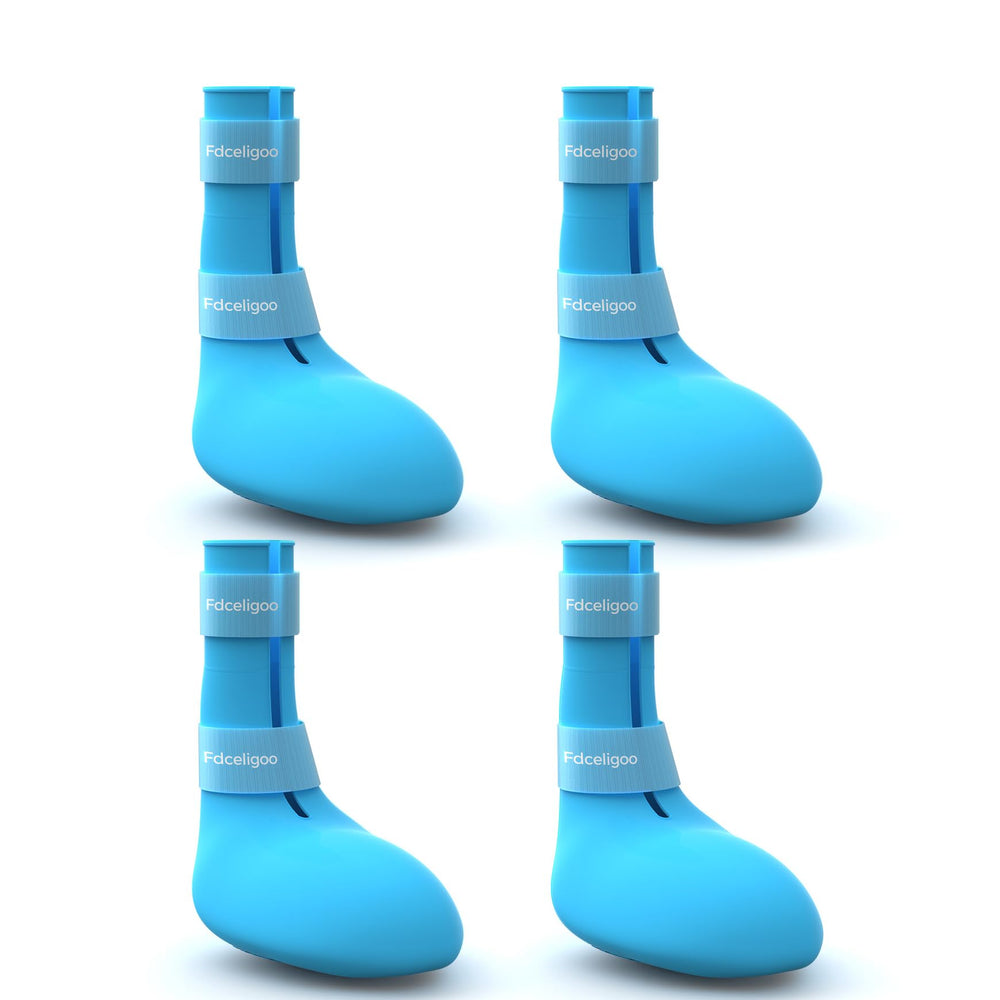 Fdceligoo rubber dog boots blue side protect paws on rough terrain