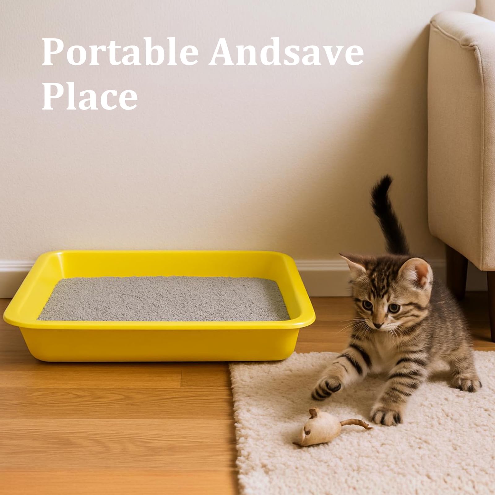 FdcZeyxior 4pc yellow litter box proves portable and stackable for travel