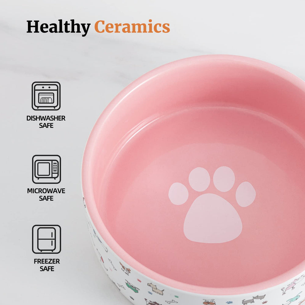 FE Fun Elements dog bowl features an adorable outside pattern for charming meals.