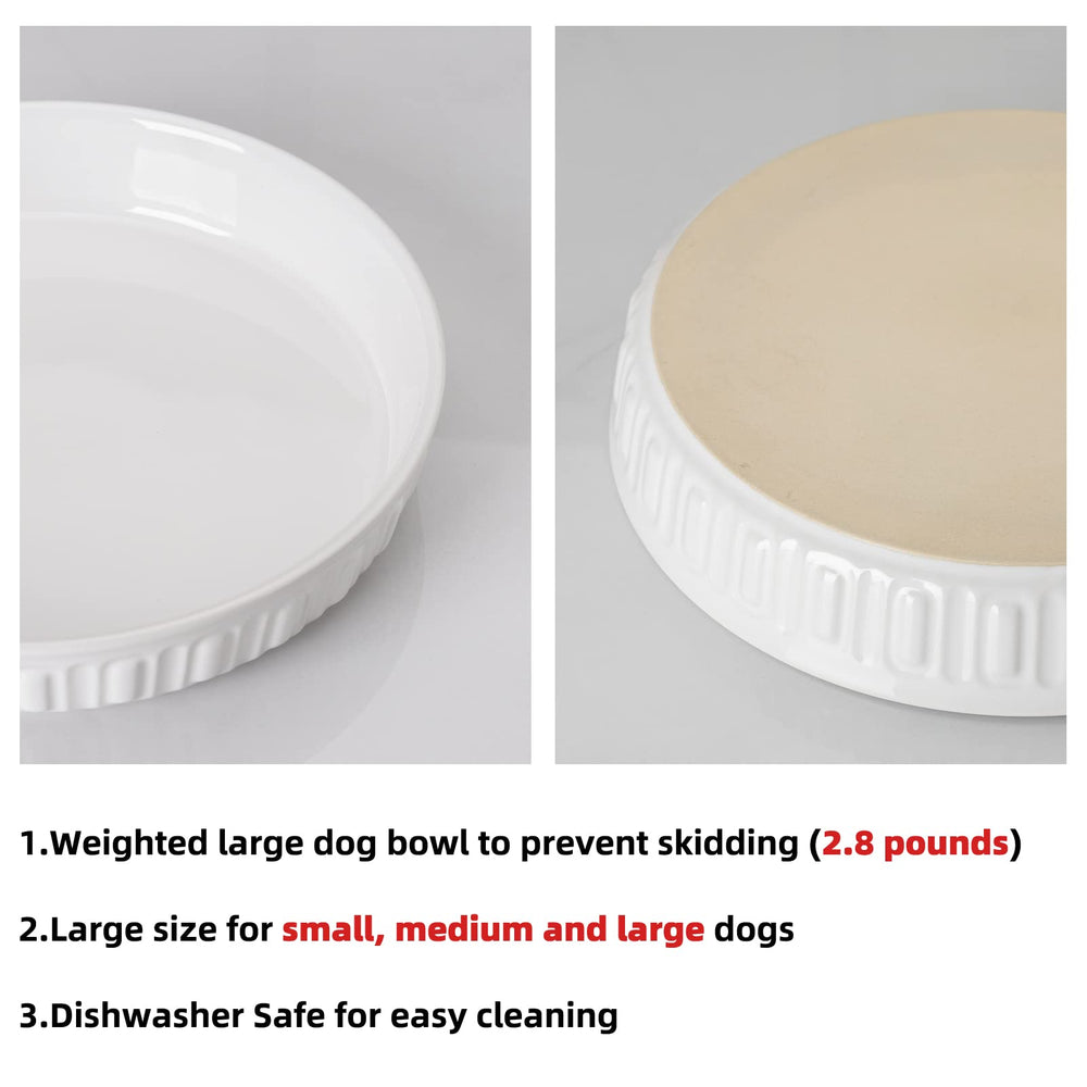 FE Fun Elements flat wide ceramic bowl for dogs and cats, stable feeding