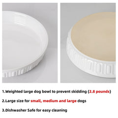 FE Fun Elements flat wide ceramic bowl for dogs and cats, stable feeding