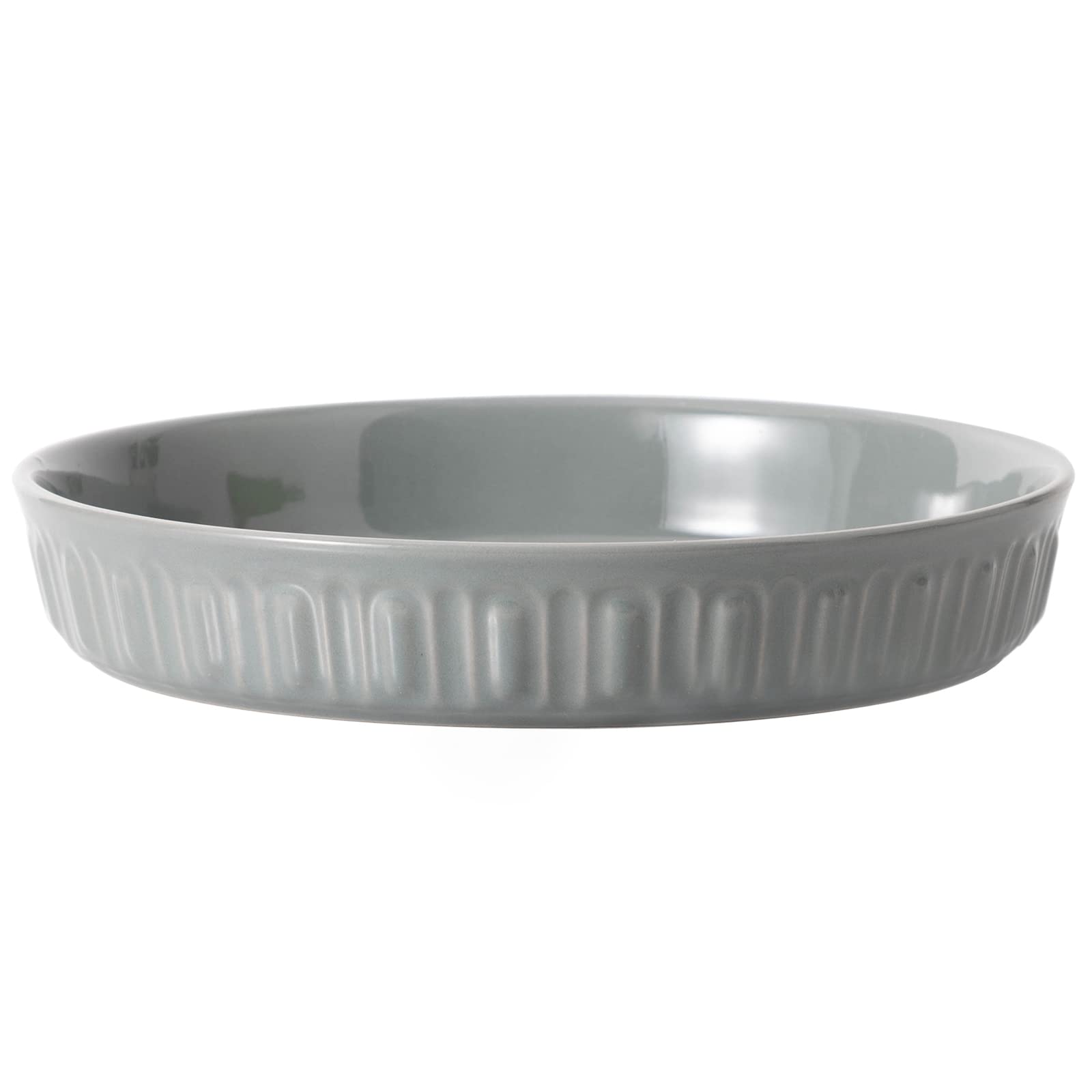 FE Fun Elements shallow dog bowls grey front view with non-slip base.
