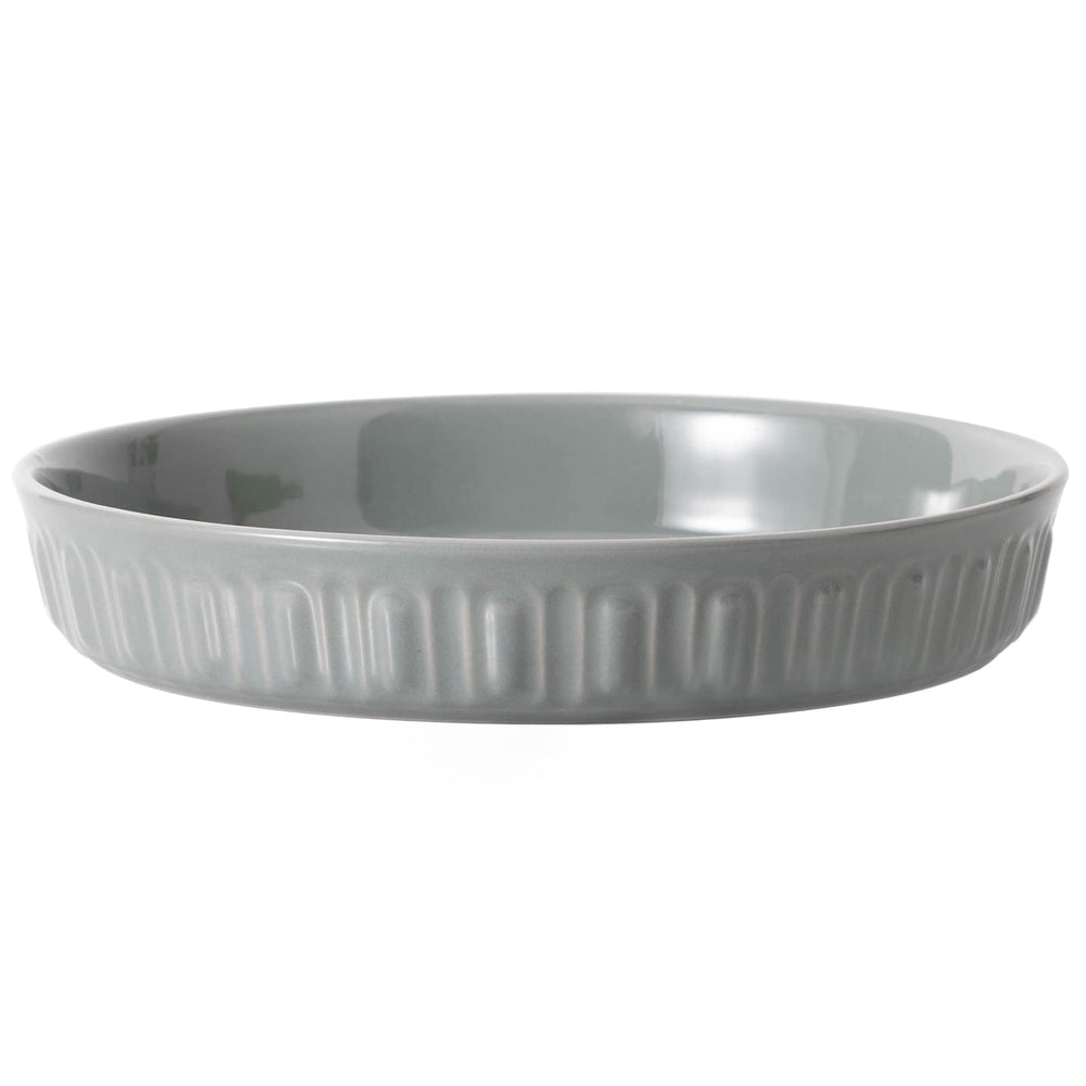 FE Fun Elements shallow dog bowls grey front view with non-slip base.