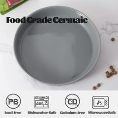 FE Fun Elements shallow dog bowls grey side view showing heavy base stability.