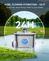 FEELNEEDY stainless steel cat water fountain close-up metal finish demonstrates durability