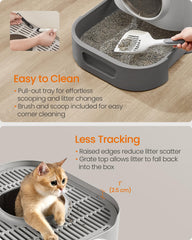 Feandrea litter box with double-layer joints prevents side leaks