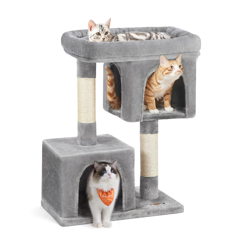 Feandrea cat tree 33.1-inch large perch offers roomy lounging space for big cats.