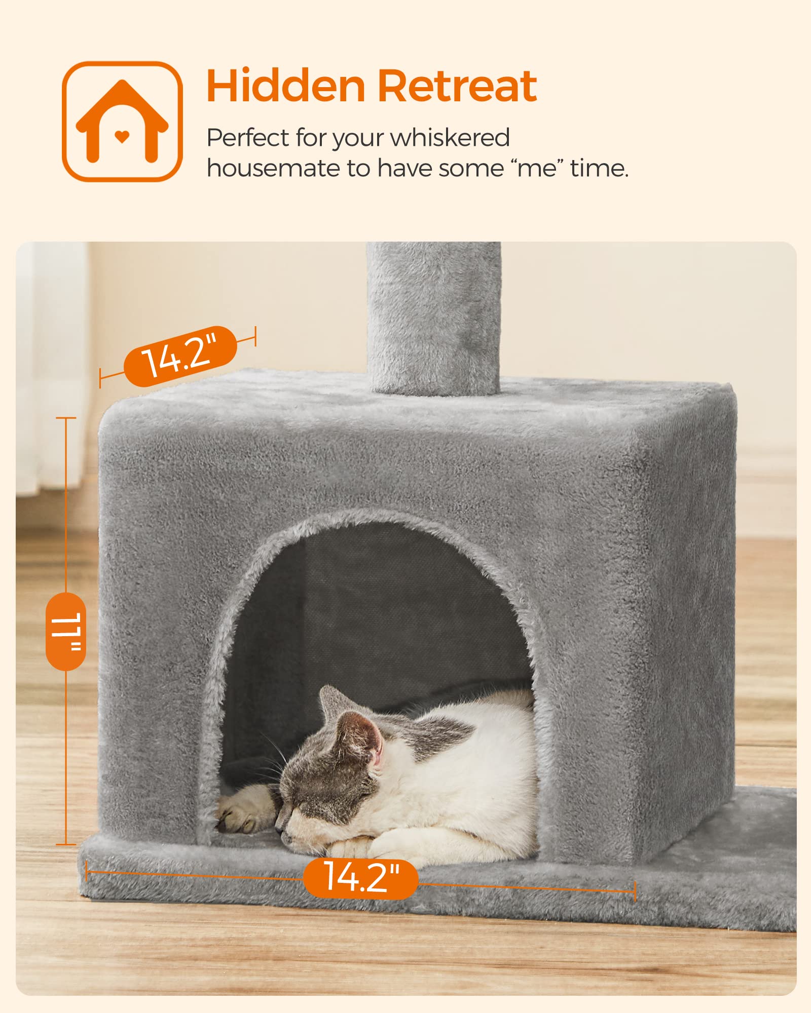 Feandrea cat-tree climbing scratching posts satisfy natural instincts and activity.