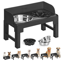 Feandrea elevated stand with tilted bowls promotes comfortable eating posture.
