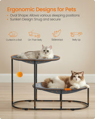 Feandrea cat hammock bed sunken oval design cradles pets in any sleeping position