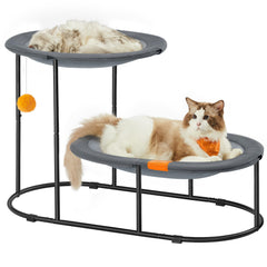 Feandrea two-tier elevated cat hammock bed top bed for elevated lounging and perching