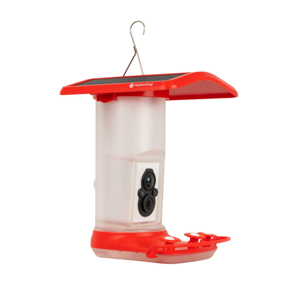 FeatherSnap solar-powered unit outdoors supports year-round hummingbird watching.
