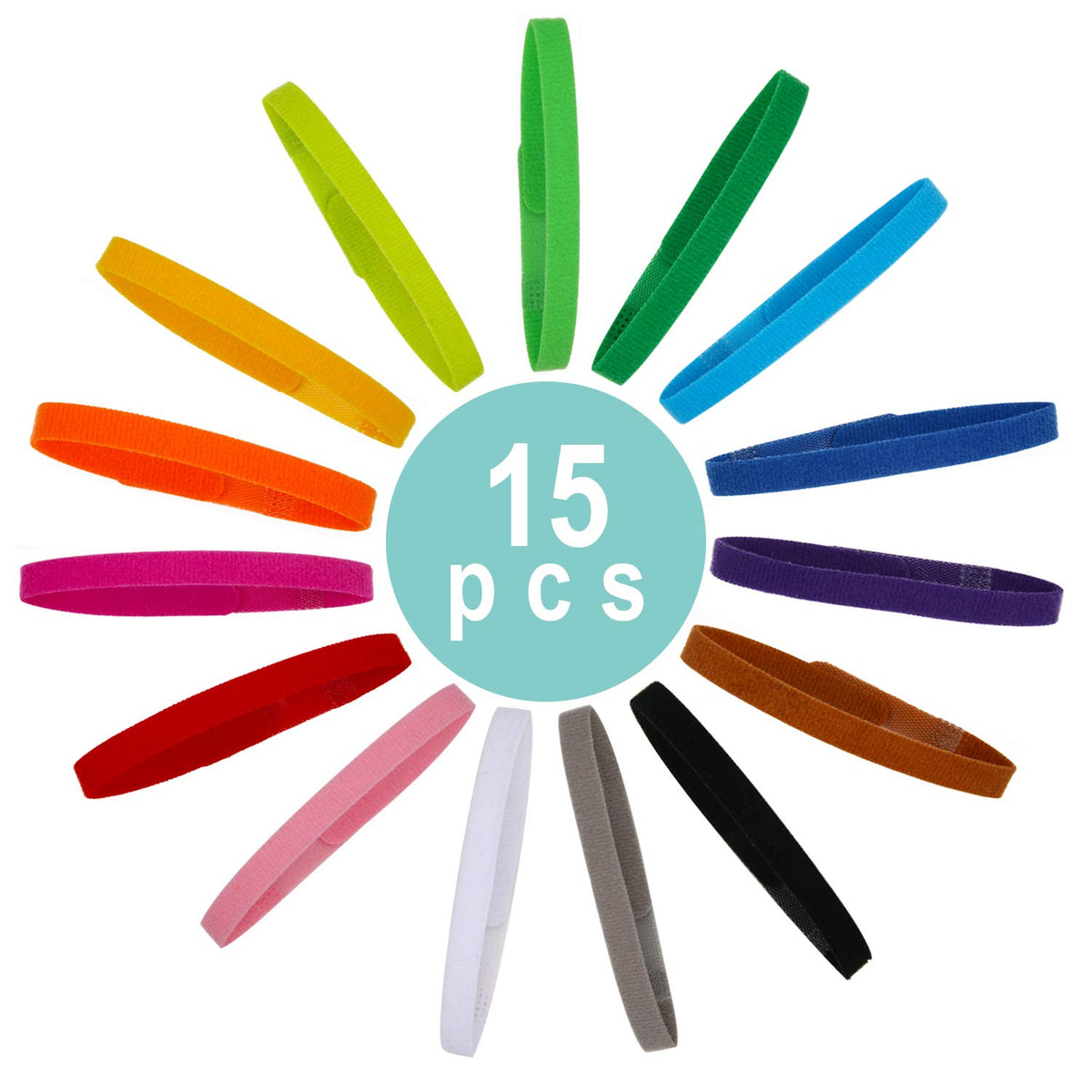 FEBSNOW puppy whelping collars 15 colors flatlay for quick color matching.