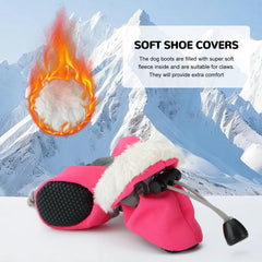 Fecialy dog shoes adjustable fastening ensure secure fit and easy wear.