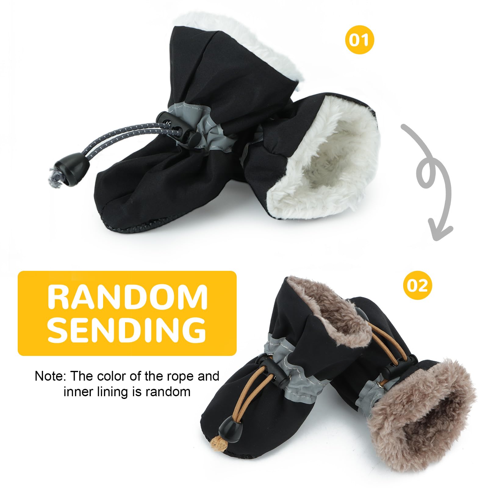 Fecialy dog shoes worn on paw highlight warmth and comfortable coverage