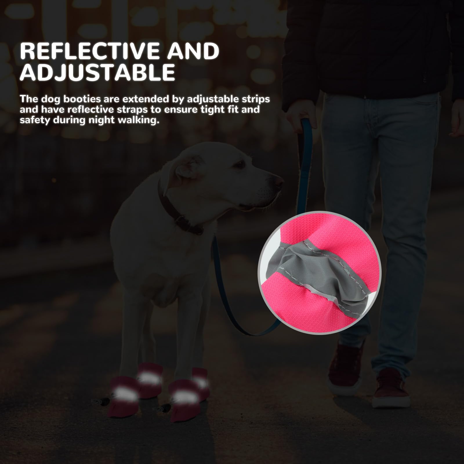 Fecialy dog shoes warm fleece lining keeps paws cozy during cold walks.