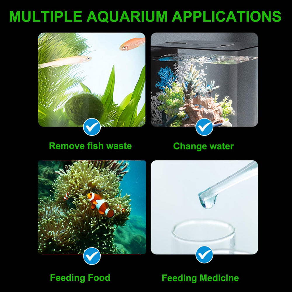 Fecsam long aquarium tool for undisturbed maintenance and algae control in tanks.