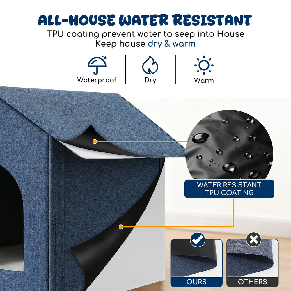 Fecuria outdoor cat house dimensions 13x17x17 provide cozy space for indoor-outdoor cats.