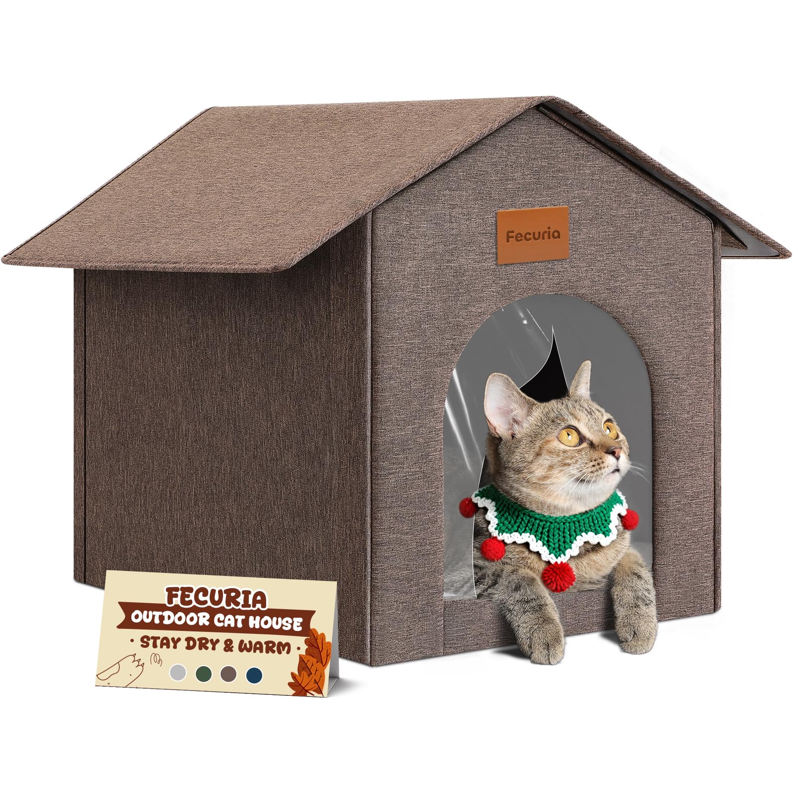 Fecuria outdoor cat house entrance view showing weatherproof entry