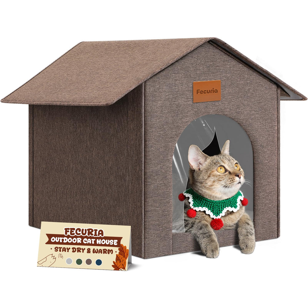 Fecuria outdoor cat house entrance view showing weatherproof entry