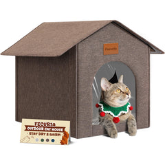 Fecuria outdoor cat house entrance view showing weatherproof entry