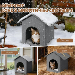 Fecuria Outdoor Cat House interior cushion shows cozy warmth for pets.