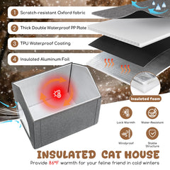 Fecuria spacious cat house accommodates cats, small dogs, or rabbits up to 18 lbs.