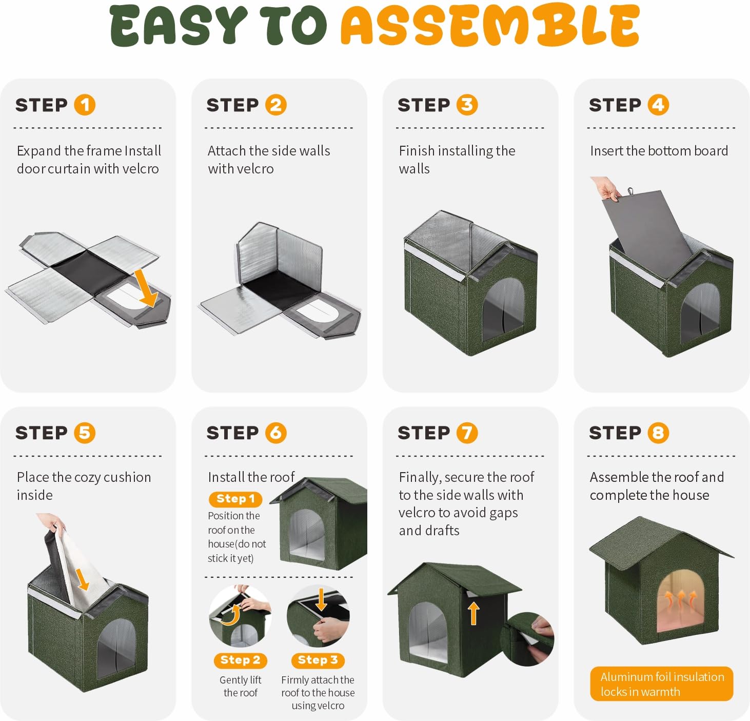 Fecuria tool-free Velcro assembly highlights quick setup.