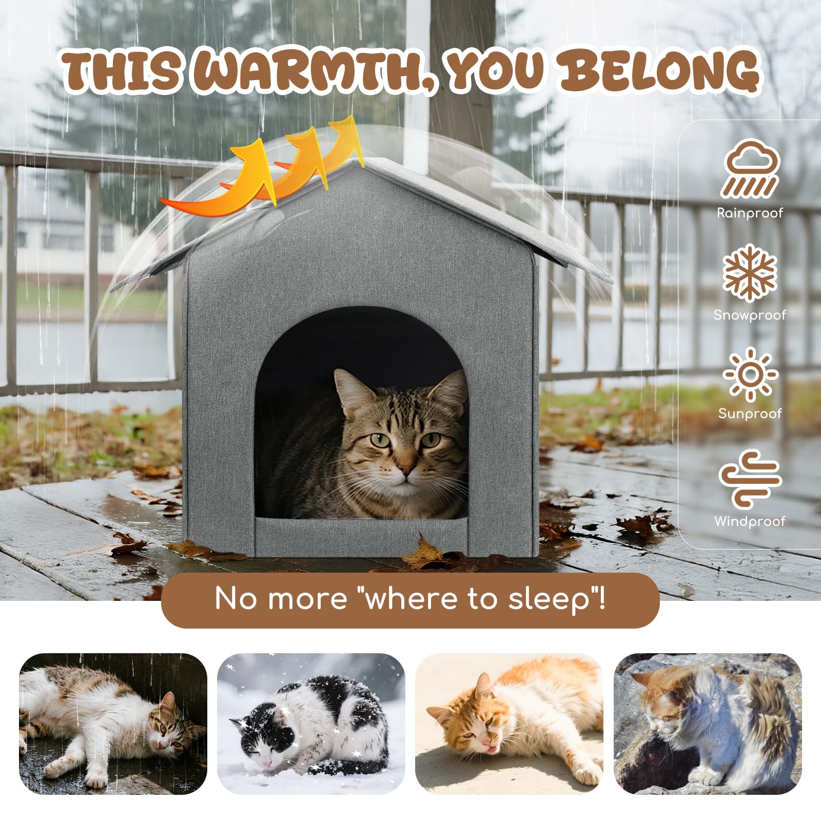 Fecuria Outdoor Cat House TPU coating layer adds moisture barrier.