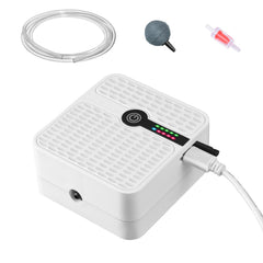 FEDOUR battery-powered aquarium air pump compact-side shows portable tank aeration