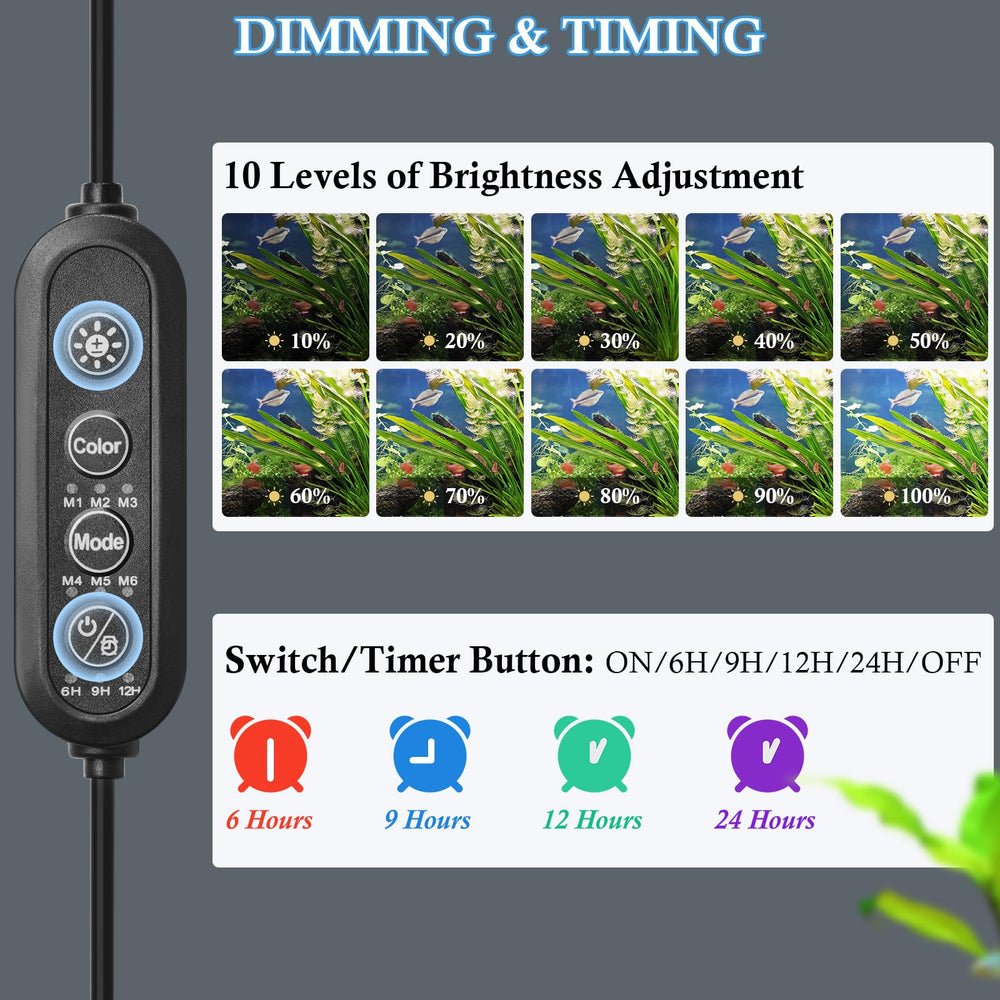 FEDOUR color changing mode adds dynamic ambient lighting to aquarium displays.