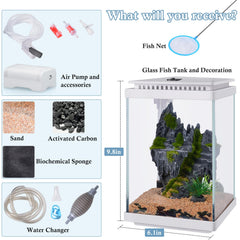 FEDOUR desk aquarium kit components displayed for quick setup.