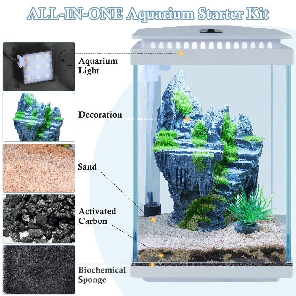 FEDOUR mini aquarium packaging showcases a complete starter kit ready to assemble.