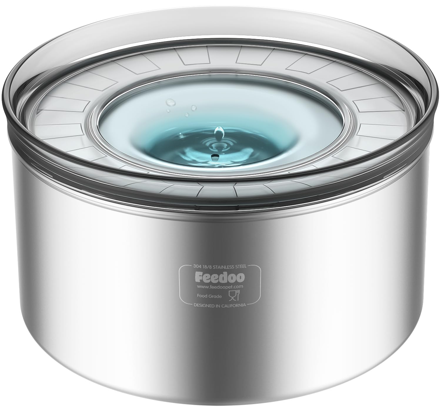 Feedoo 1-Gallon Dog Water Bowl with cover reduces spills for cleaner floors.