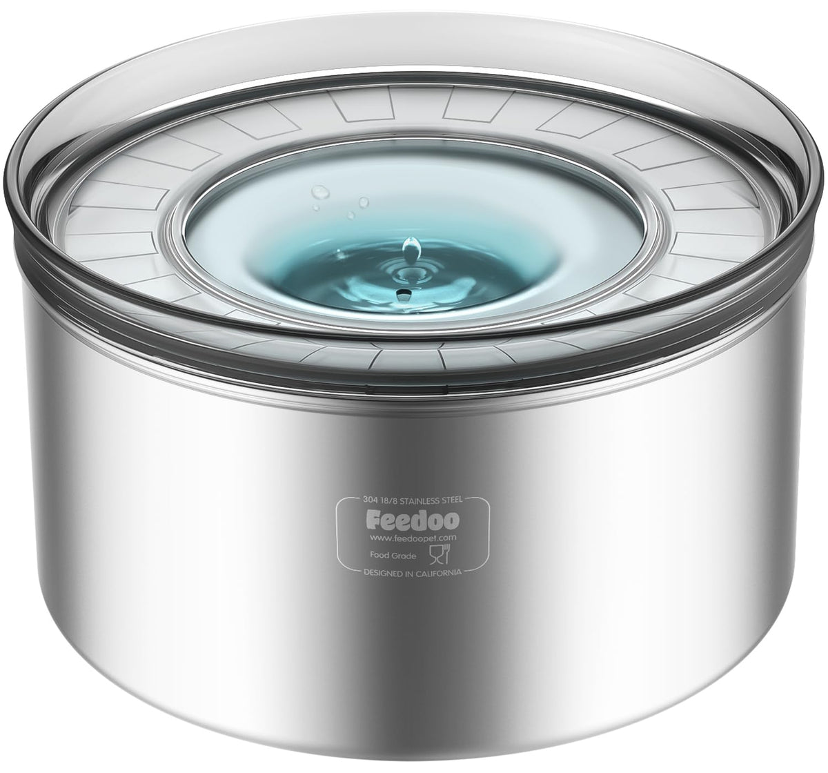 Feedoo 1-Gallon Dog Water Bowl with cover reduces spills for cleaner floors.