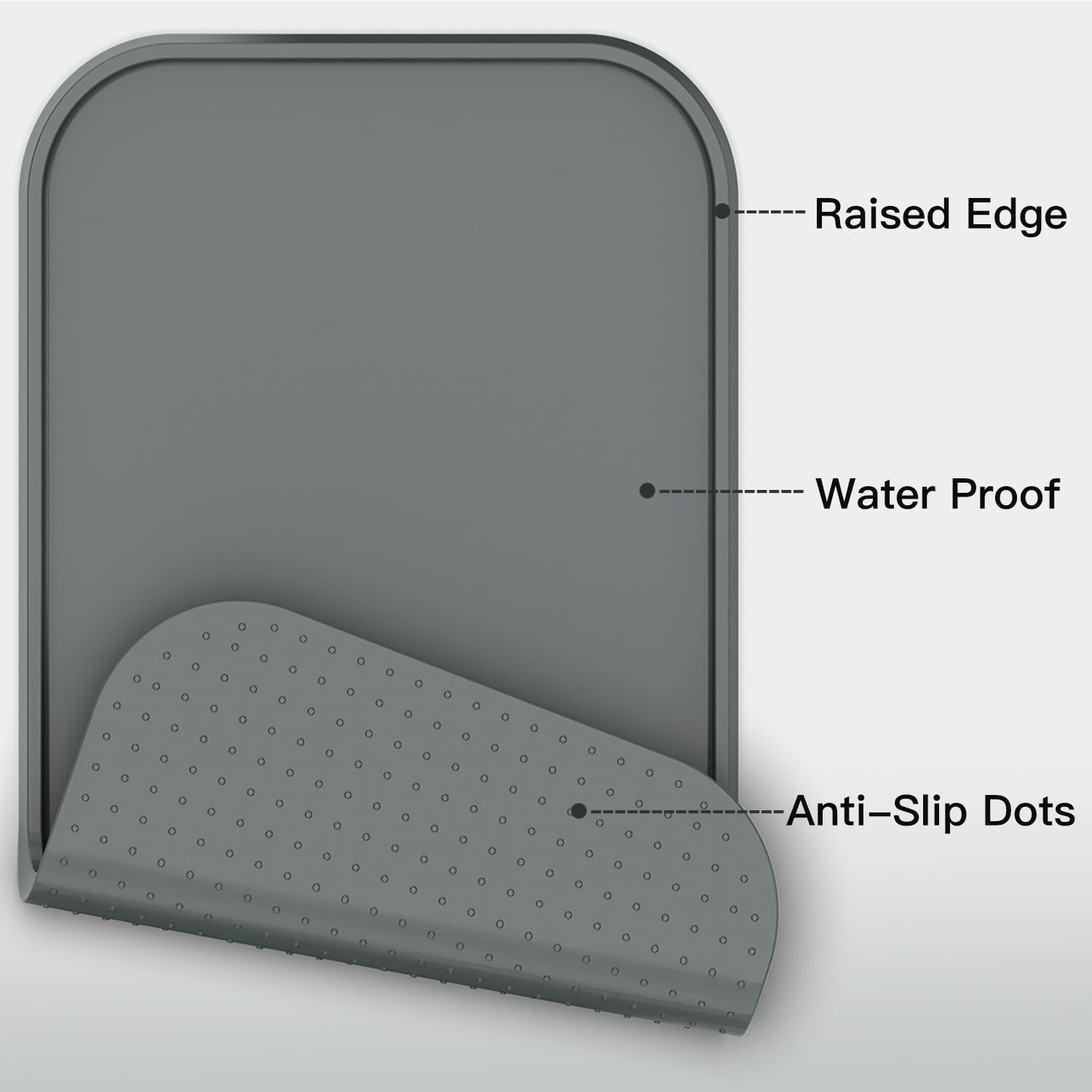 Feedoo Pet Feeding Mat anti-slip dots bottom keeps bowls steady on slick floors.